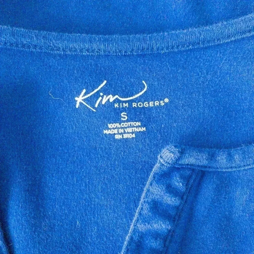 Kim Rogers Quarter Length Blue Top‎ Sz Sm - Picture 4 of 4